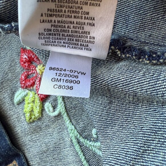 Harley-Davidson Denim Jacket Embroidered w/ Floral & Logo Design Womens Sz M - Picture 9 of 11